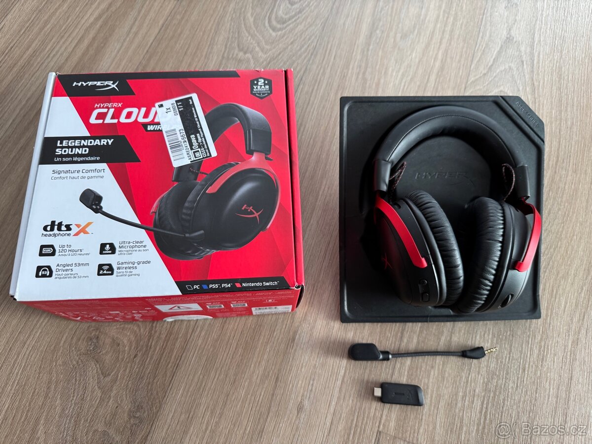 Herní sluchátka - HyperX Cloud III Wireless - Red