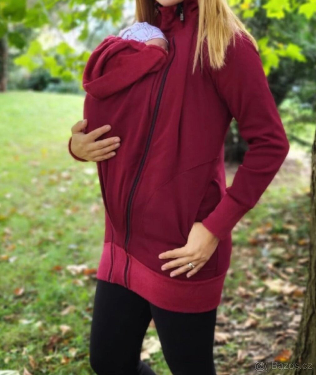 La Tulia Nosicí mikina 2v1 - Bordó XL-XXL(pár krát nošená)