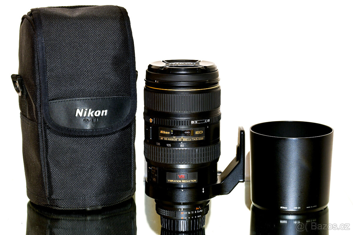 Nikon AF Nikkor 80-400mm D VR + UV Hoya TOP STAV