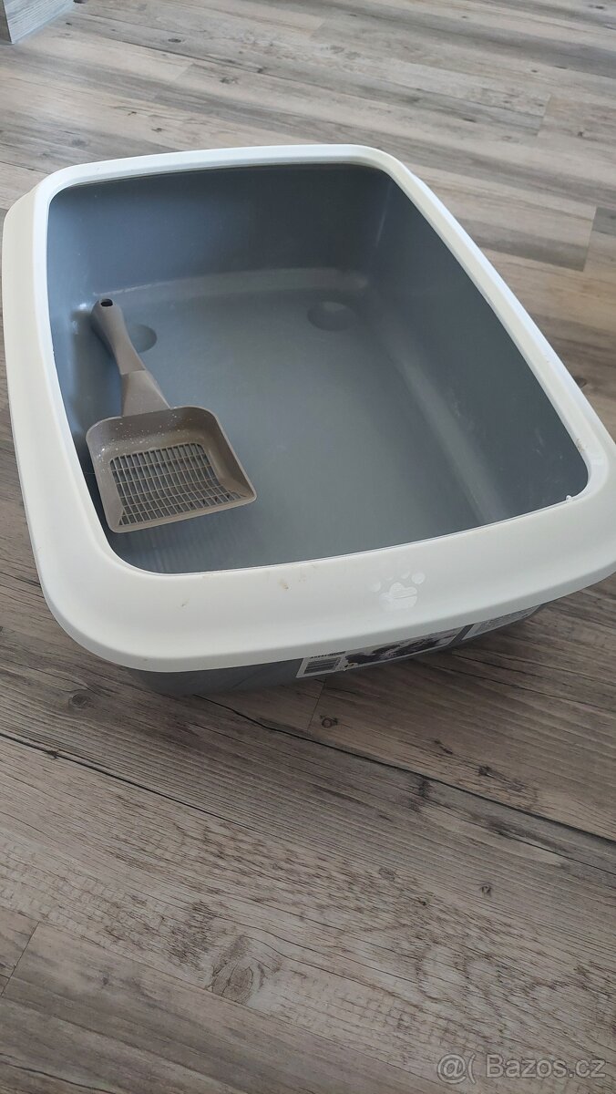 Kočičí Toaleta Isis s okrajem šedá + lopatka