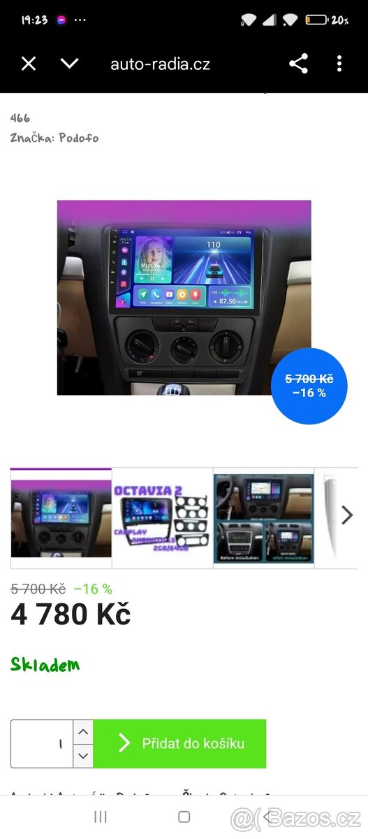 Prodám auto rádio plne funkční jen rozbalené vyzkousene