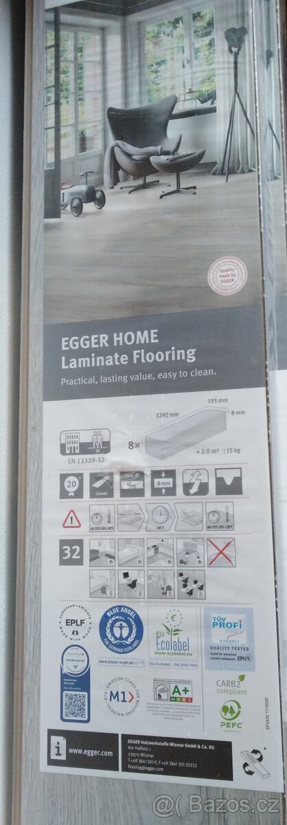 NOVÁ ZABALENÁ LAMINÁTOVÁ PODLAHA EGGER 8MM