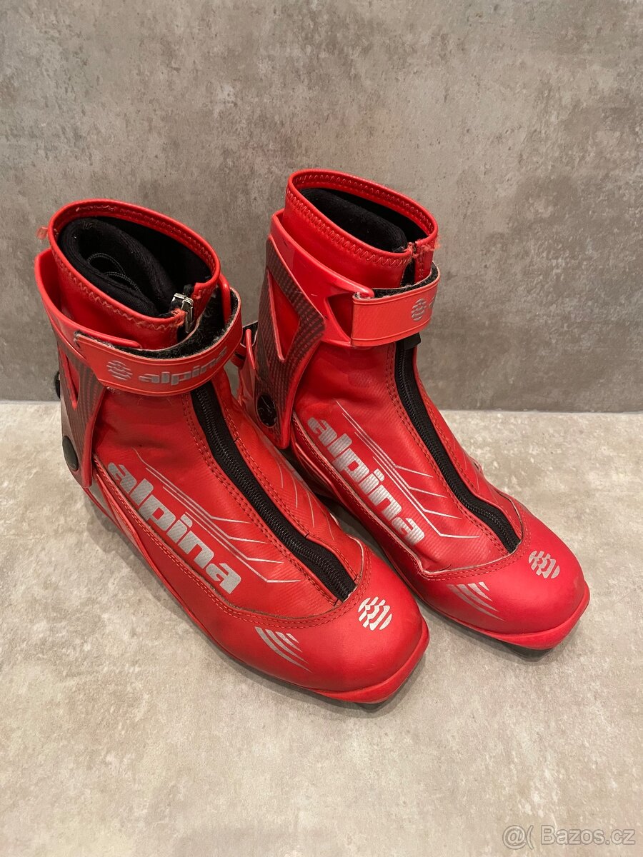 Set dětský běžky: boty Alpina (37), běžky VISU 158cm, hůlky