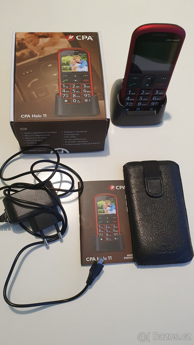 Telefon pro seniory CPA Halo 11 červený