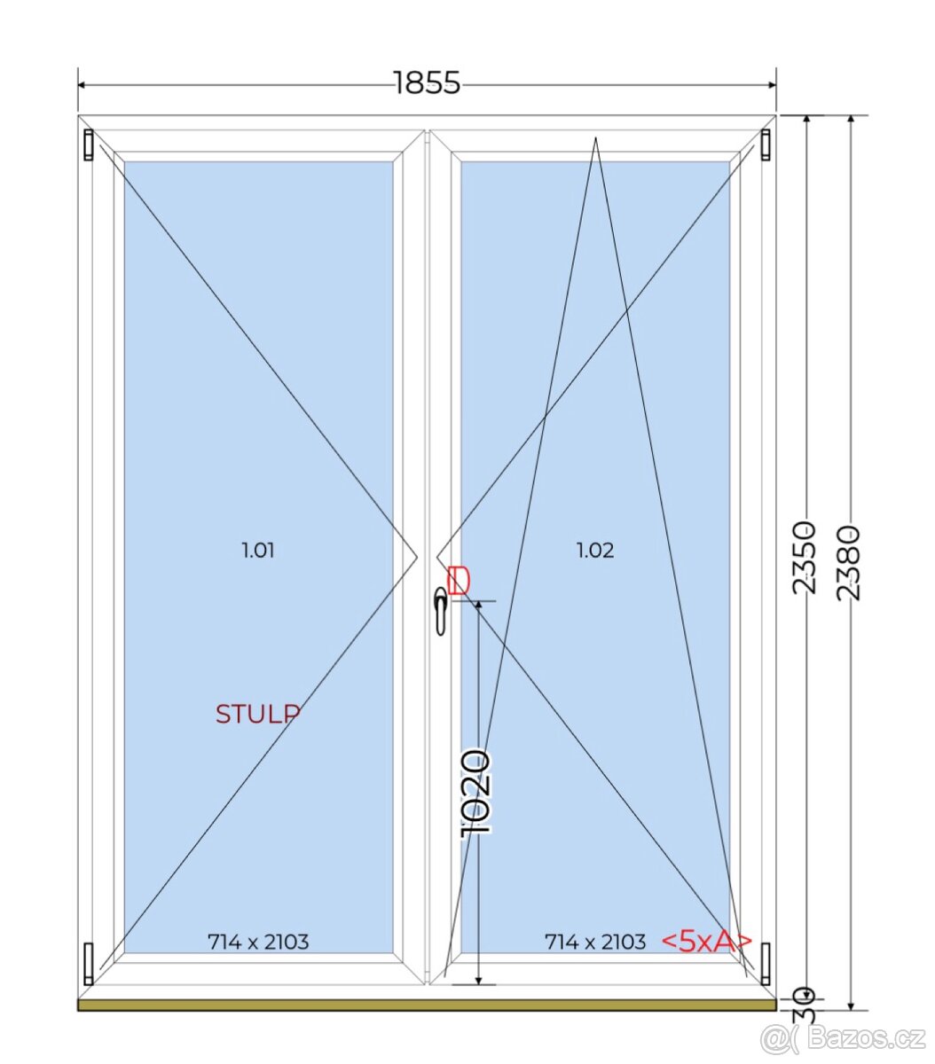 Balkonové dveře PVC Salamander 82/3sklo - dotace