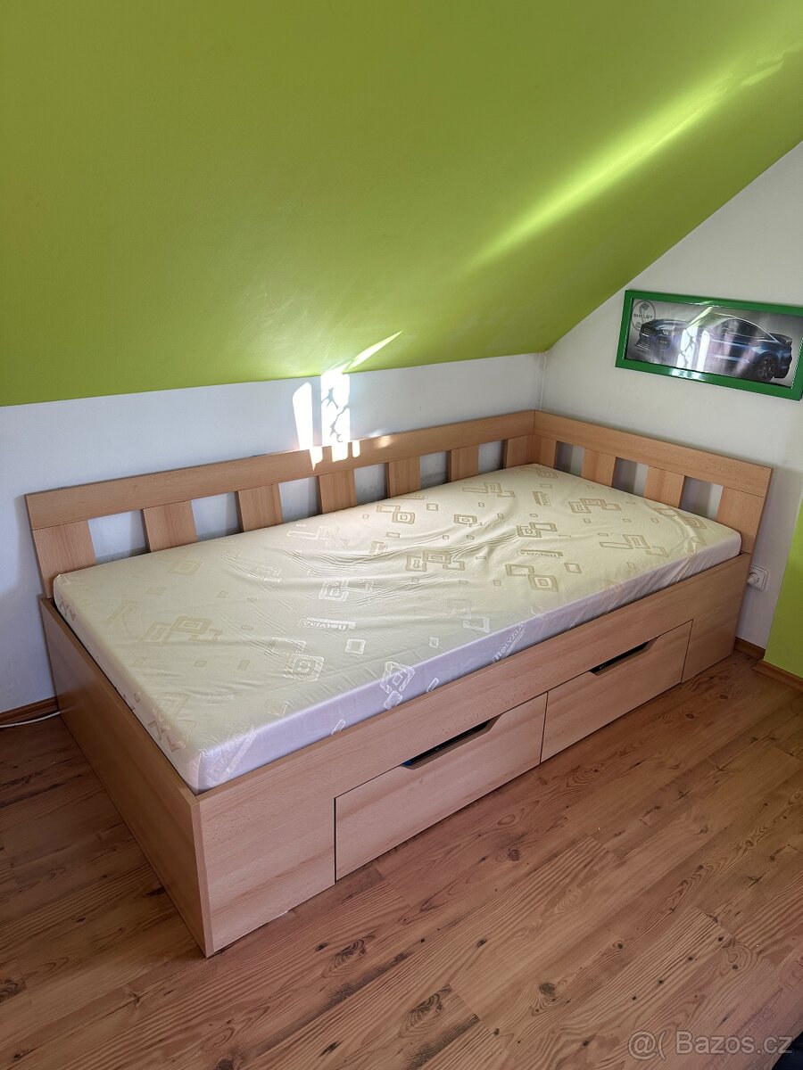 Dvě postele s matrací 100x200 cm