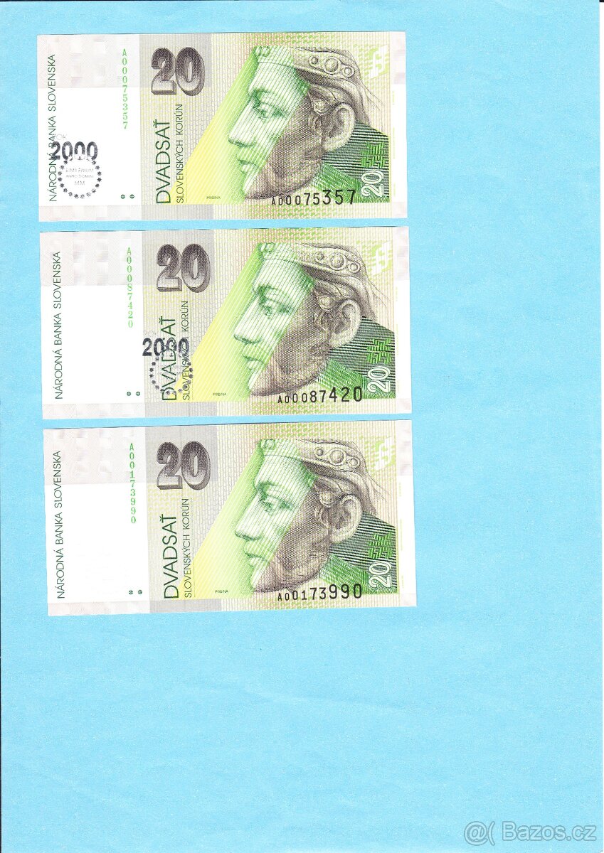 Prodám bankovky 20Sk