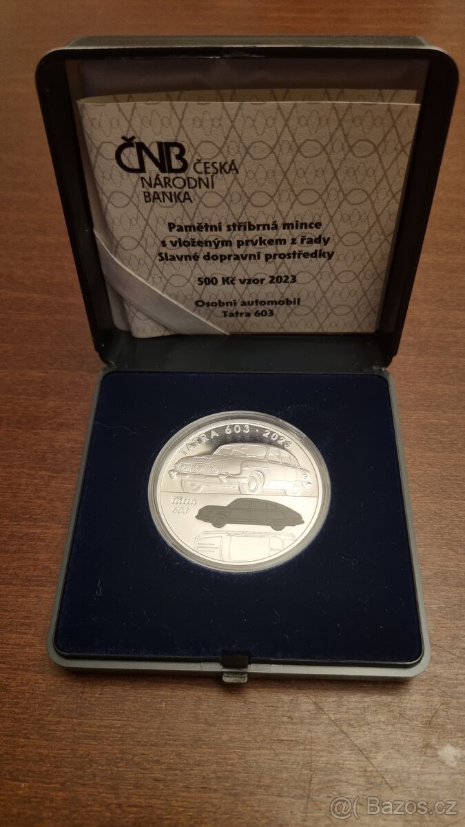 stříbrná mince Osobní automobil Tatra 603 proof