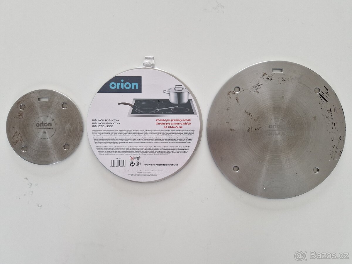 Indukční podložky pr. 13, 20, 24 cm s odním. rukojetí