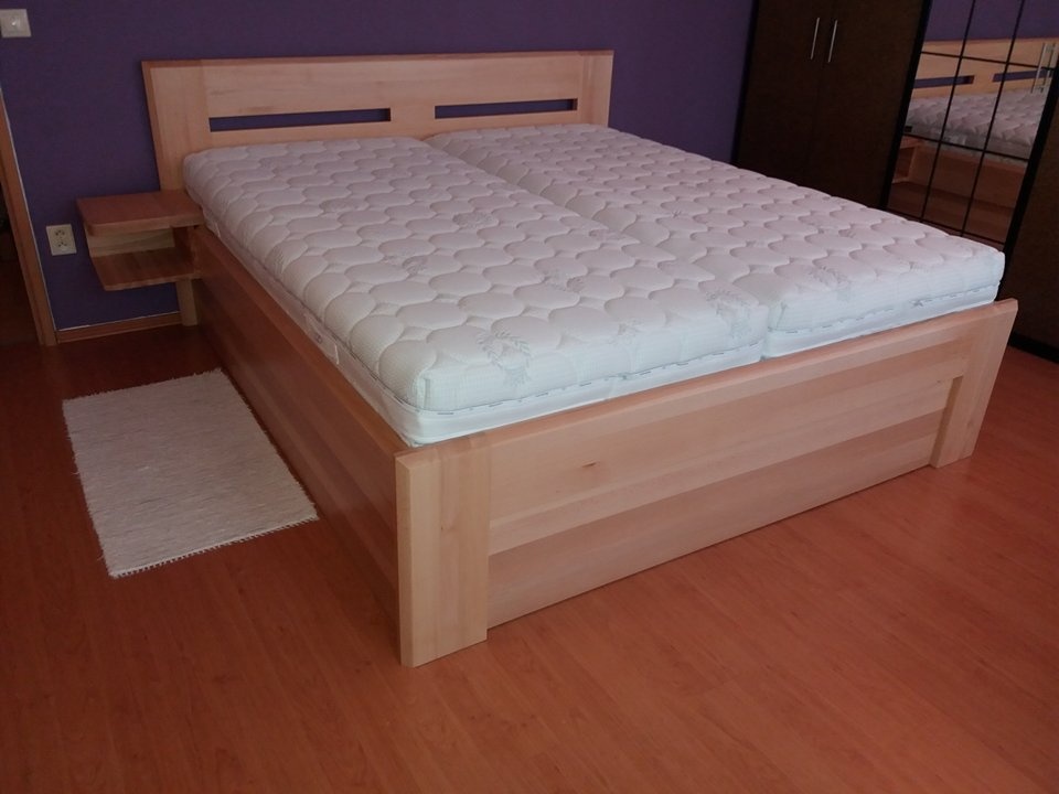 Nová Buková dřevěná masivní postel, nosnost 700 kg, Odvezu