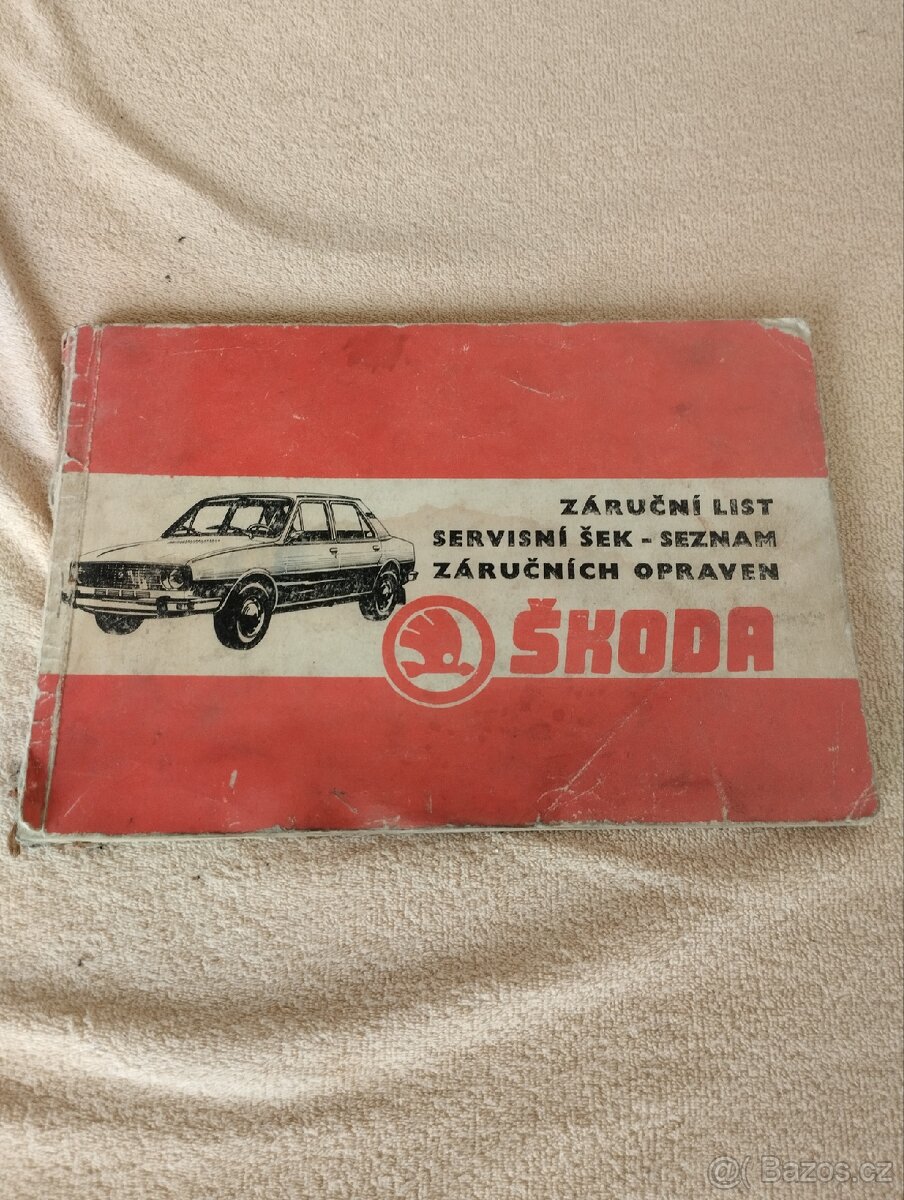 Škoda 105 servisní kniha