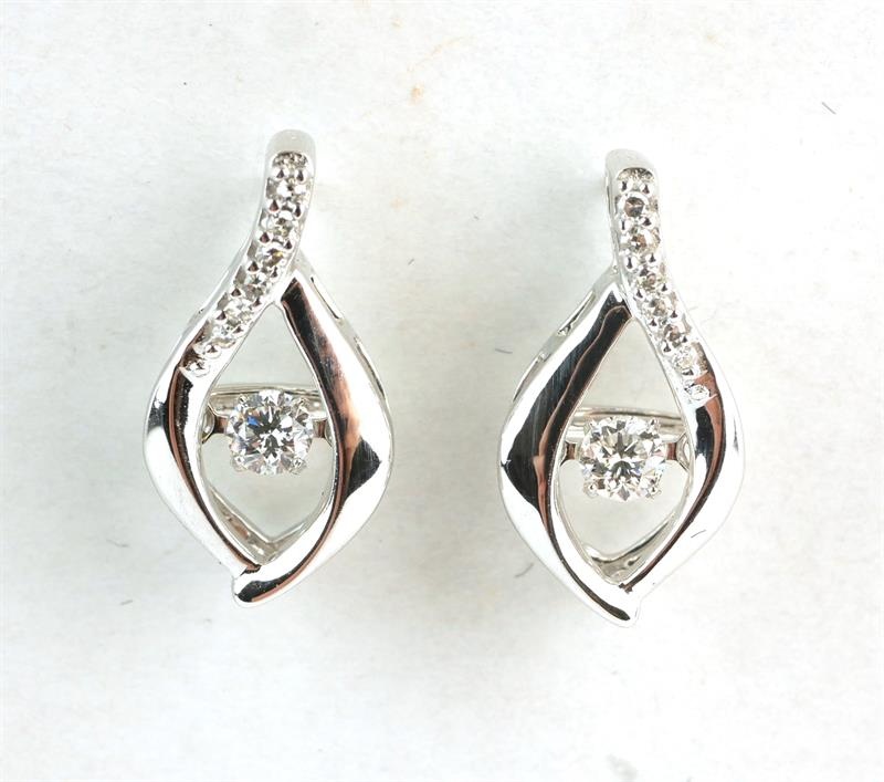 Luxusní zlaté náušnice s "tančícími" brilianty 0,27 ct NOVÉ