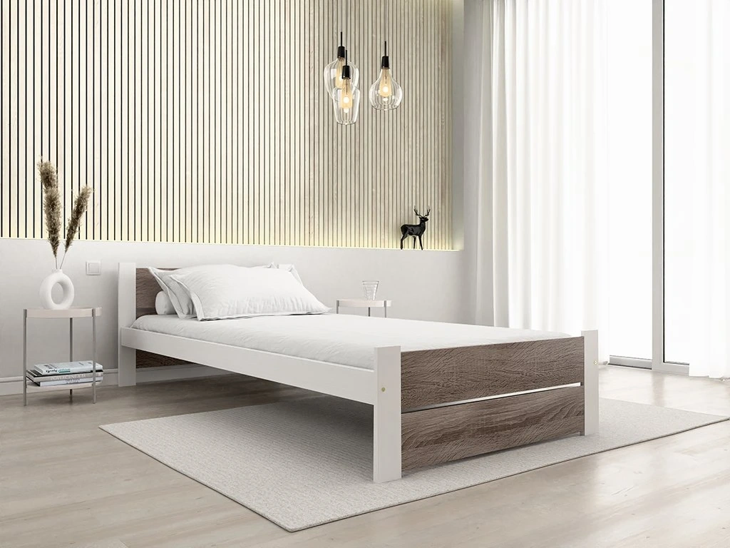 Nová postel 90 x 200 cm + rošt + noční stolek (zpevněno)