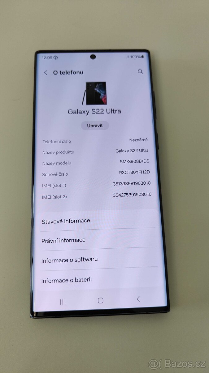 Samsung Galaxy S22 Ultra 5G S908B 8GB/128GB, Phantom Black