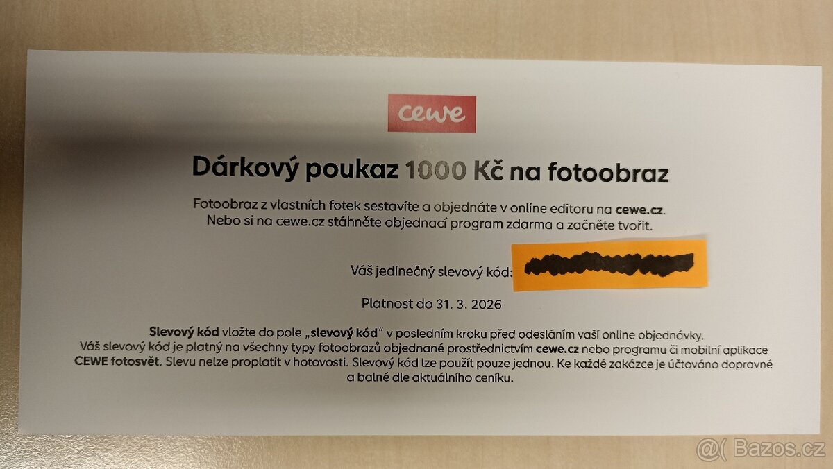 Poukaz Cewe - fotoobraz