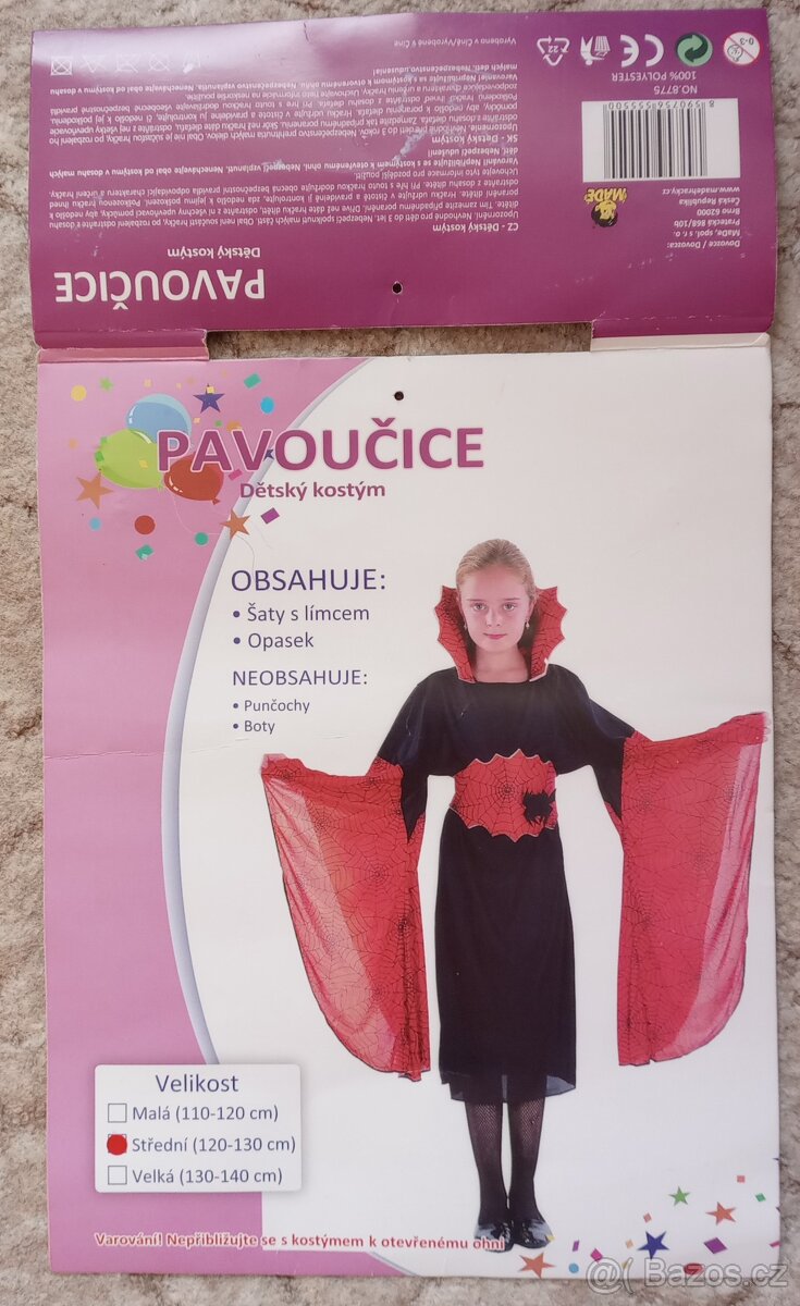 Dívčí karnevalový kostým Pavoučice