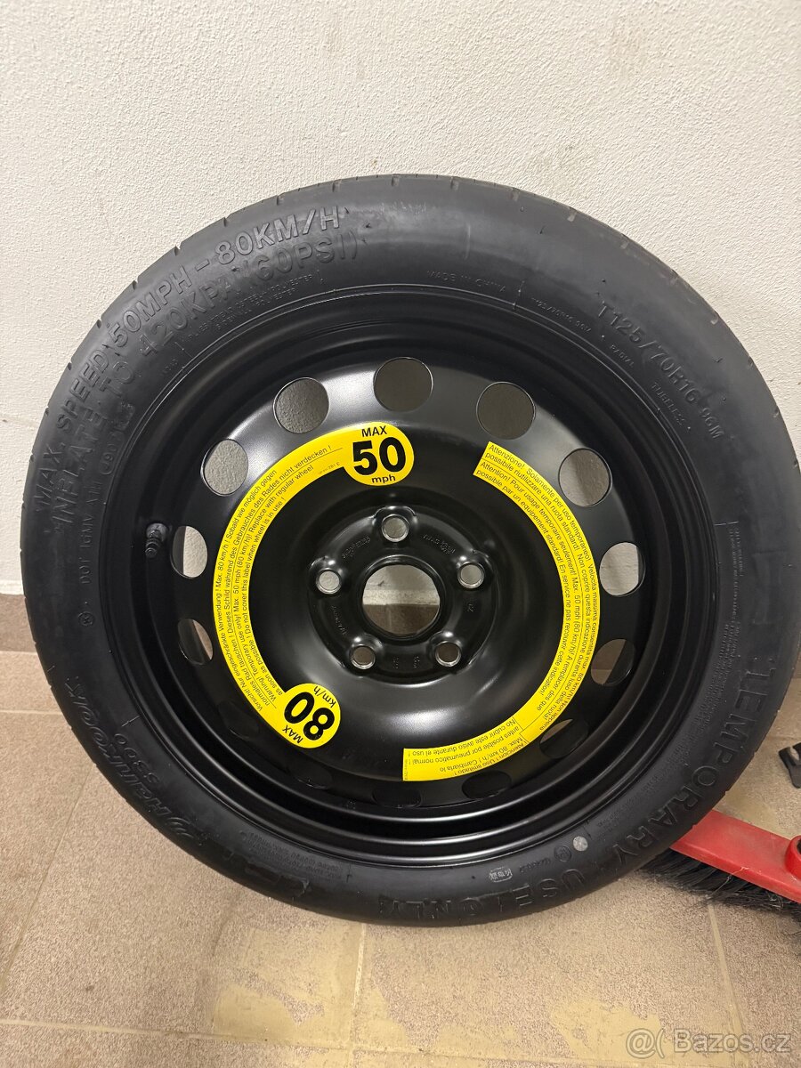 Dojezdové kolo 125/70 r16 s vybavením