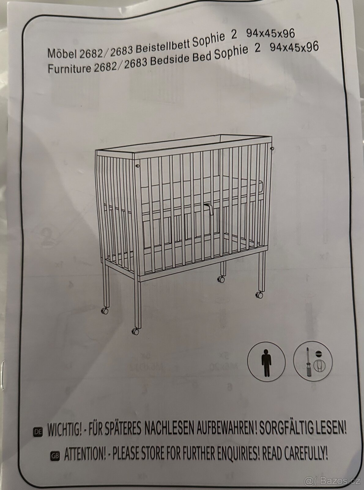 Nová postýlka pro nejmenší- Sophia 2- též jako přístavbová