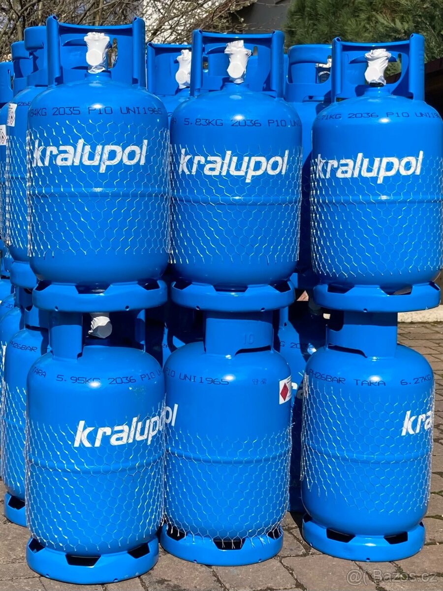PB láhev - bomba NOVÁ KRALUPOL 5kg ČISTÝ PROPAN