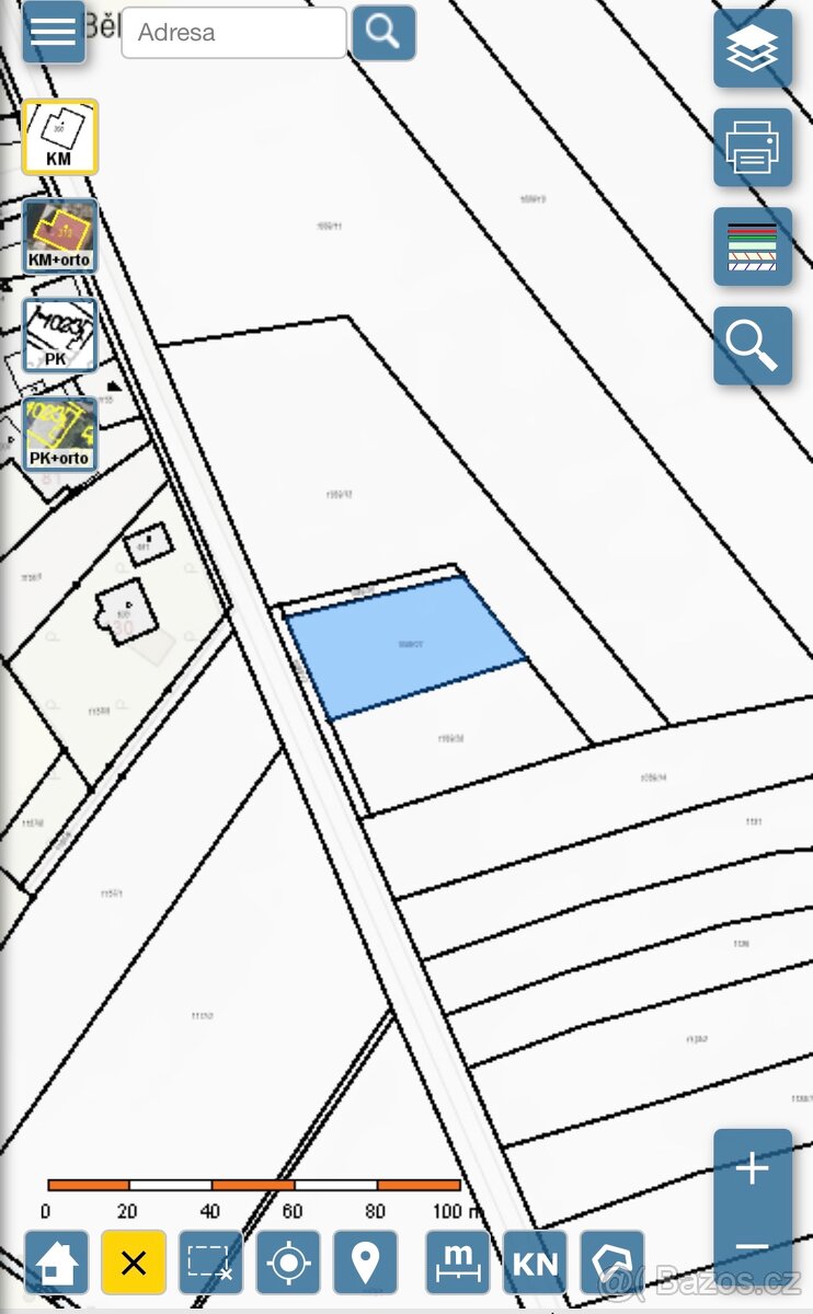 Prodej stavebního pozemku 1161m2 v Bělušicích (2583Kč/m2)