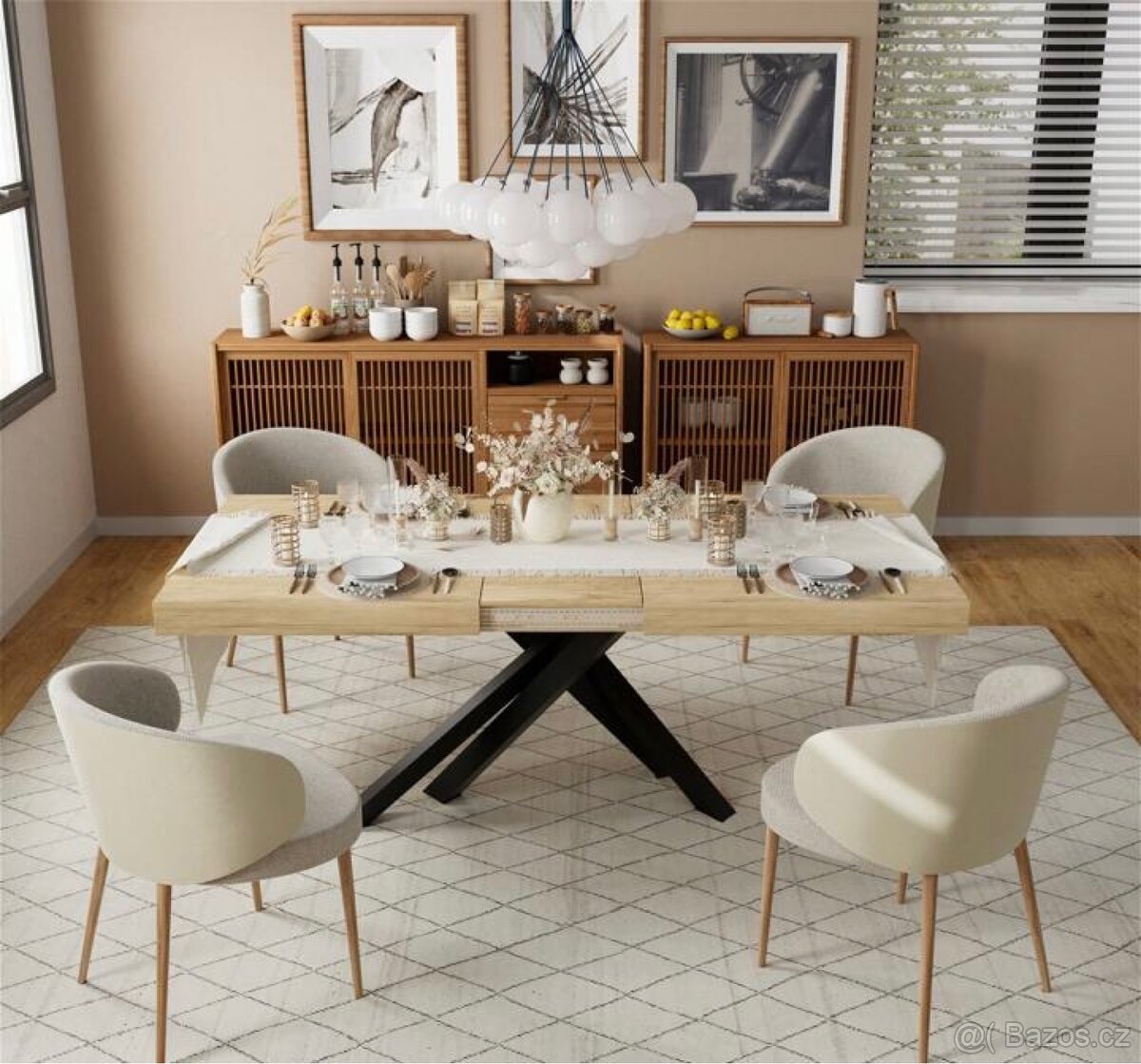 Luxus design jídelní stůl rozložitelný
