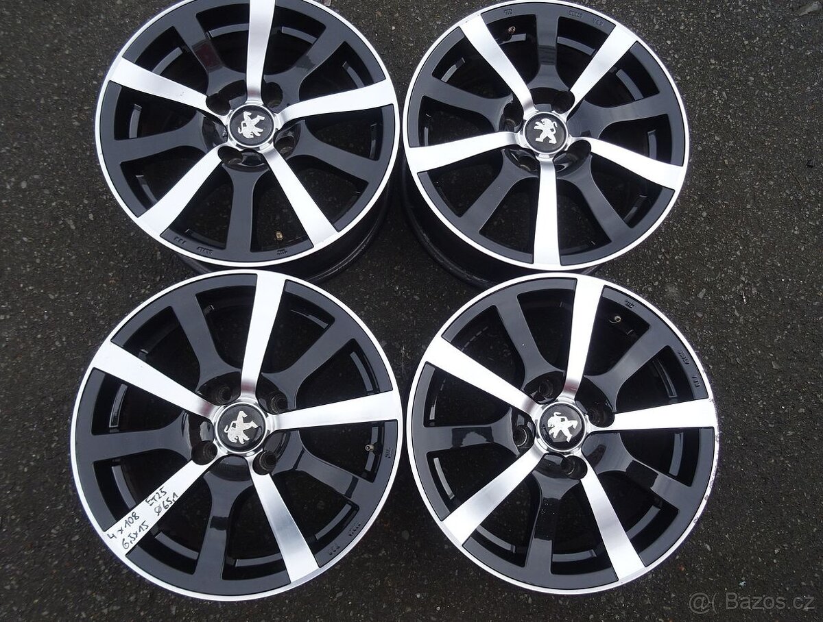 Alu disky na Peugeot, 15", 4x108, ET 25, šíře 6,5J