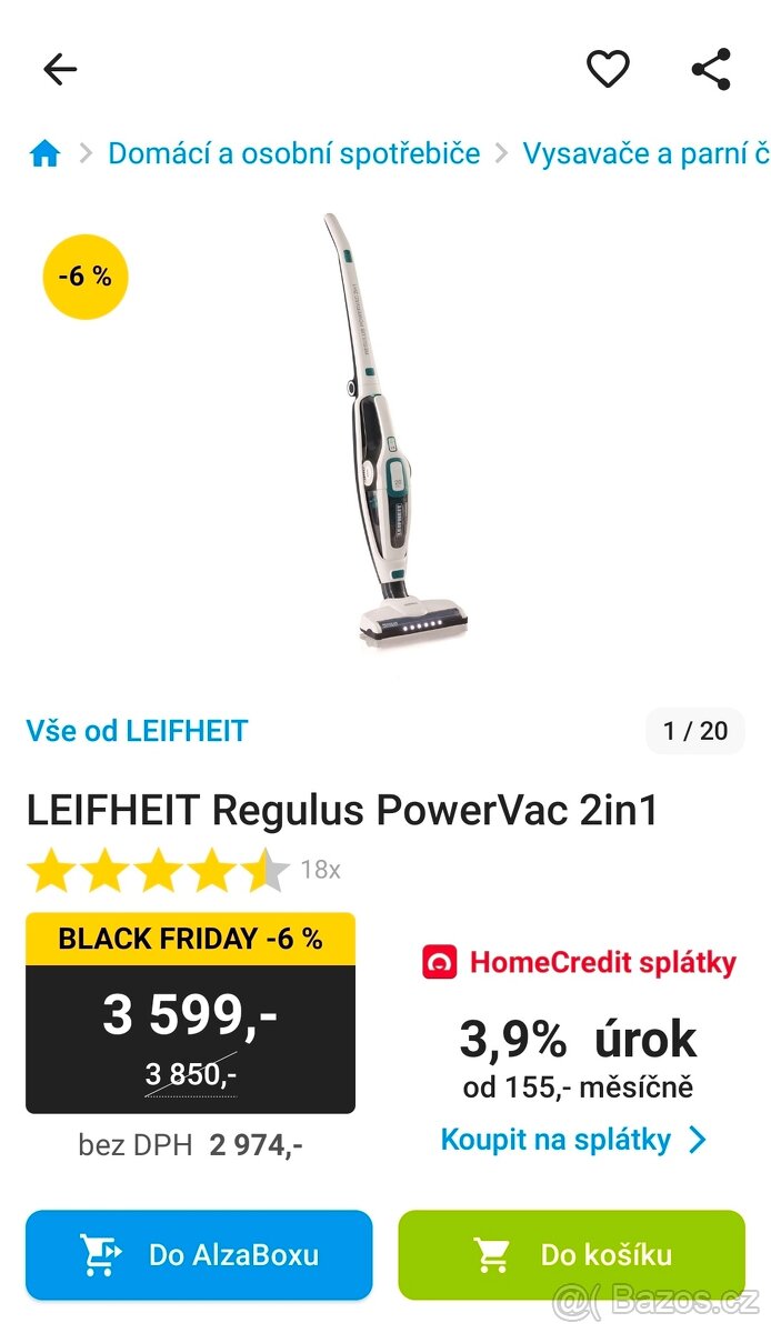 Leifheit tyčový vysavač 2v1 Regulus - záruka