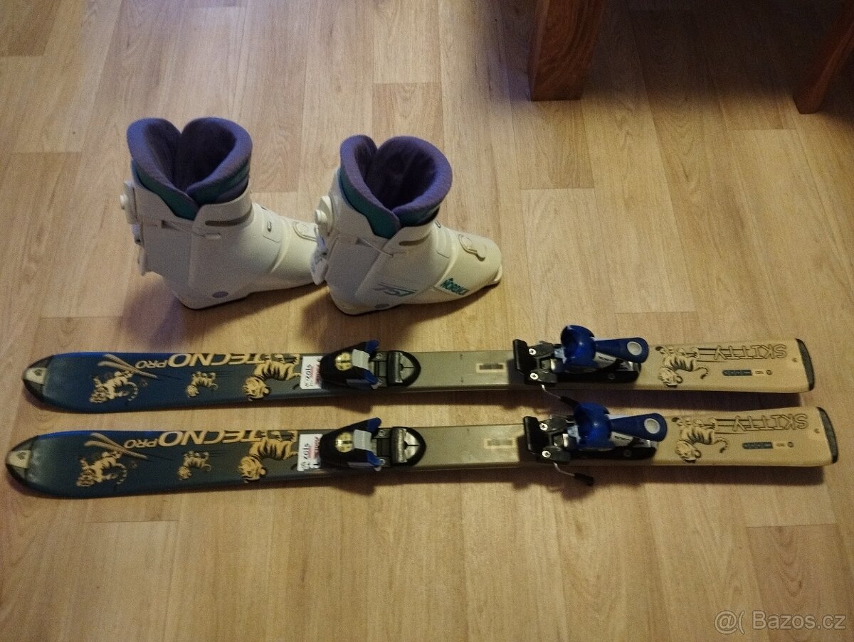 Dětské lyže+ dětské lyžařské boty