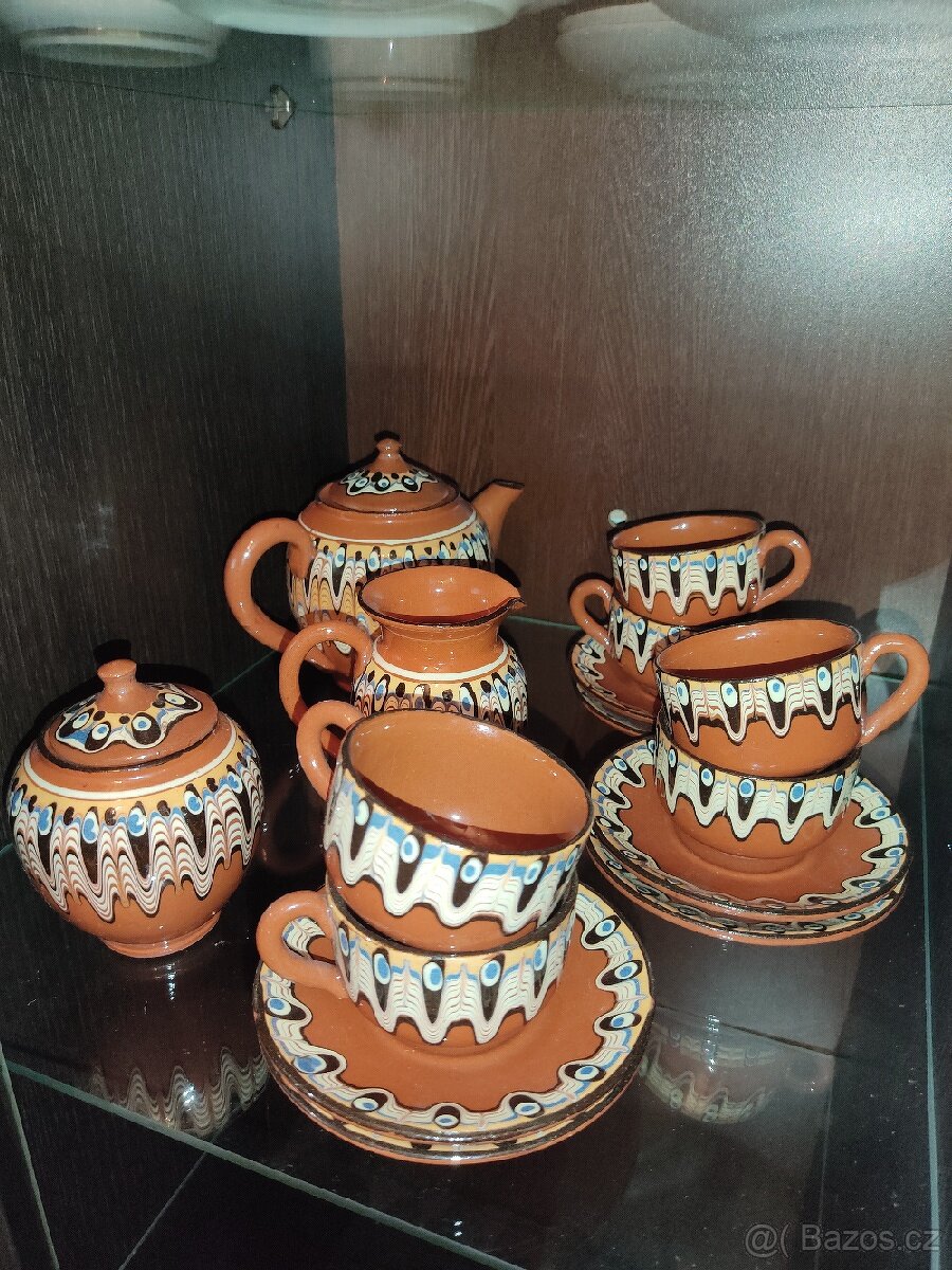 Čajový, moka set, keramika
