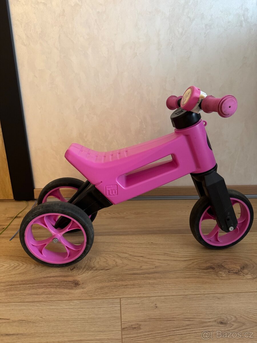 Neon Funny Wheels 2v1 růžové odrážedlo