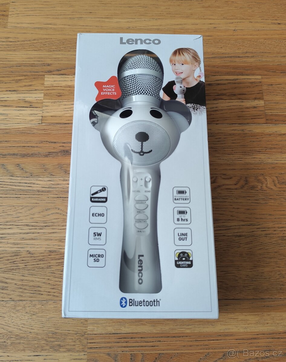 KARAOKE MIKROFON BÍLÝ MEDVĚD LENCO BMC-060WH PRO DĚTI