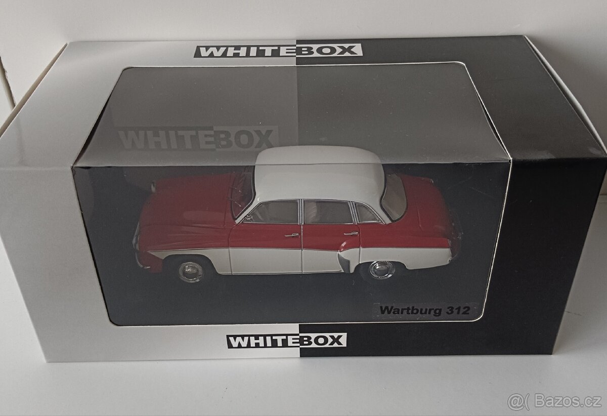 Wartburg 312 červenobílý 1:24 White box