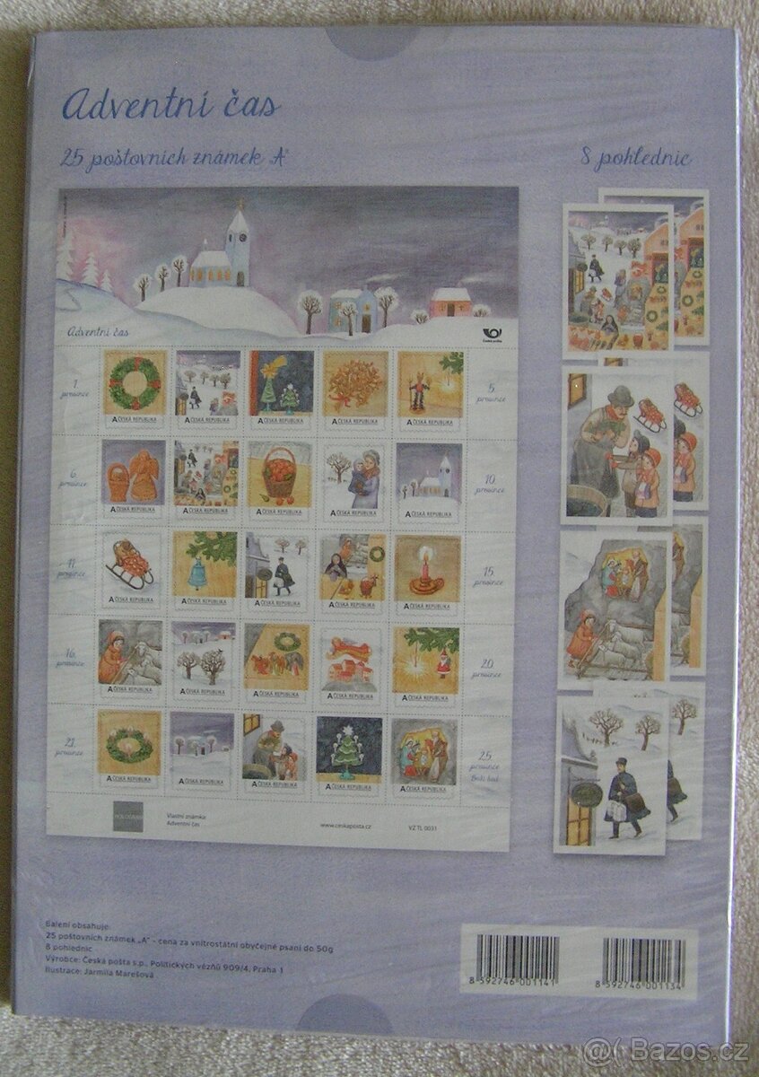 Známky a pohlednice v dárkovém balení