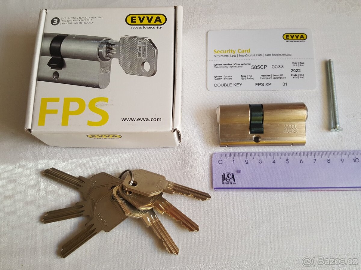 Cylindrická bezpečnostní vložka EVVA FPSxp 27+36 mm