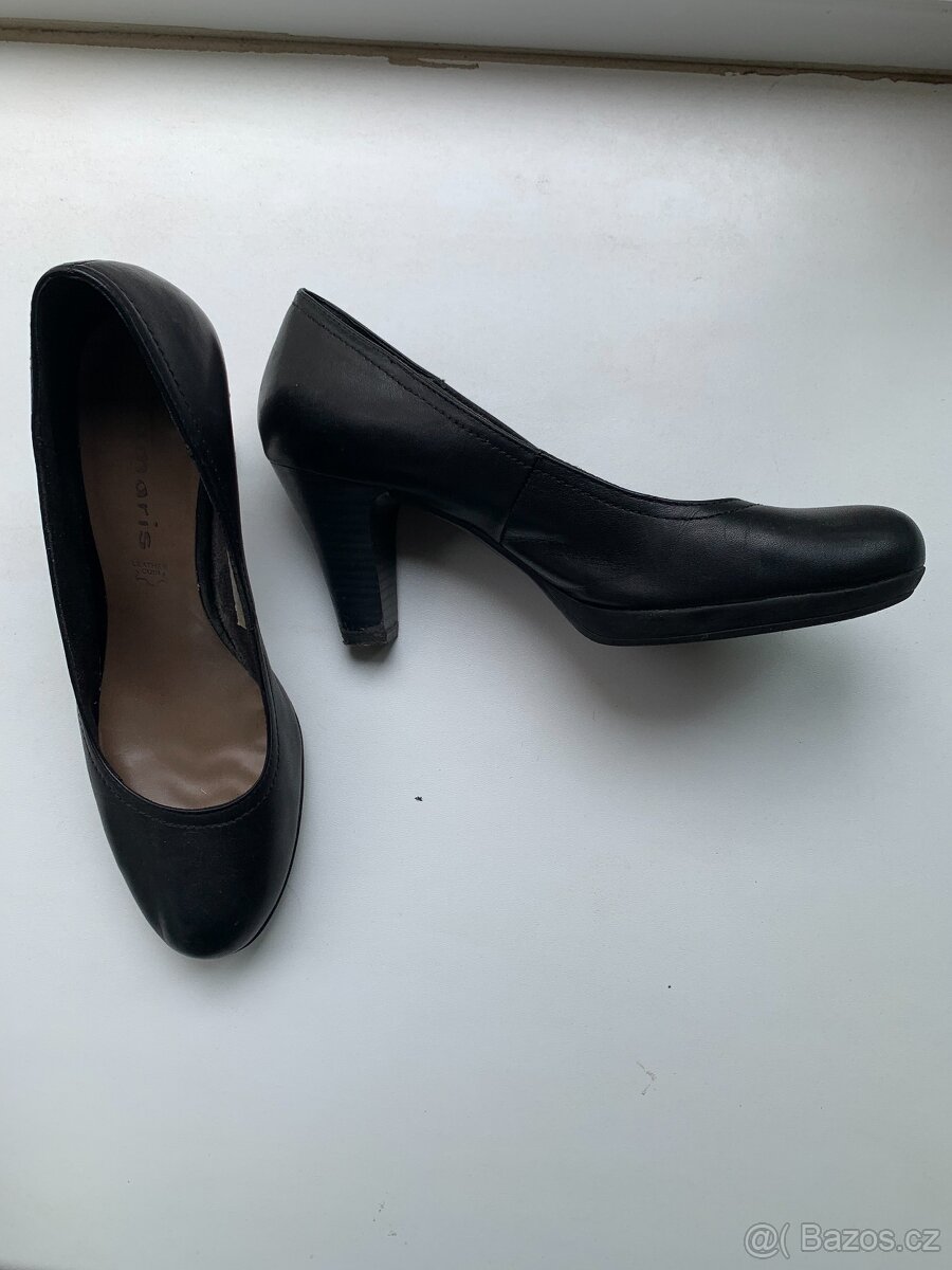 černé kožené lodičky zn. Tamaris - vel. 38