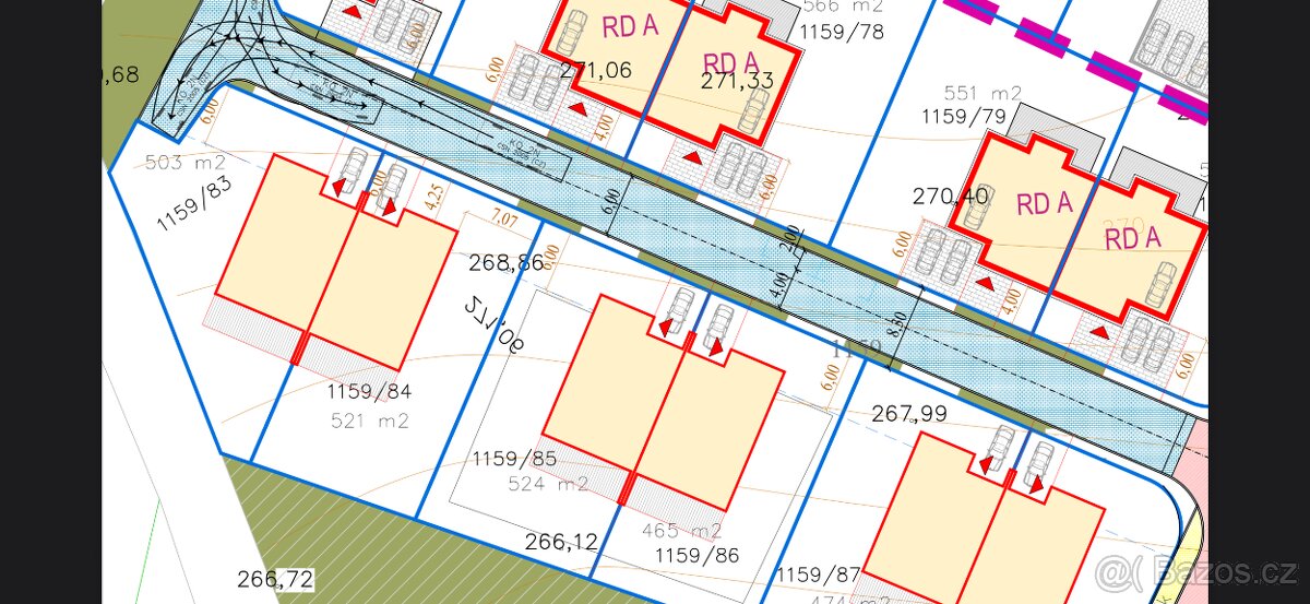 Prodej 2 stavebních pozemků Hajany u Brna