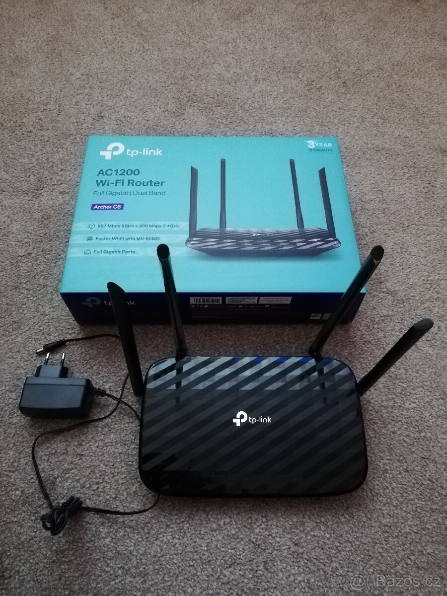 Dvoupásmový Wifi router tp-link AC 1200, Archer C6