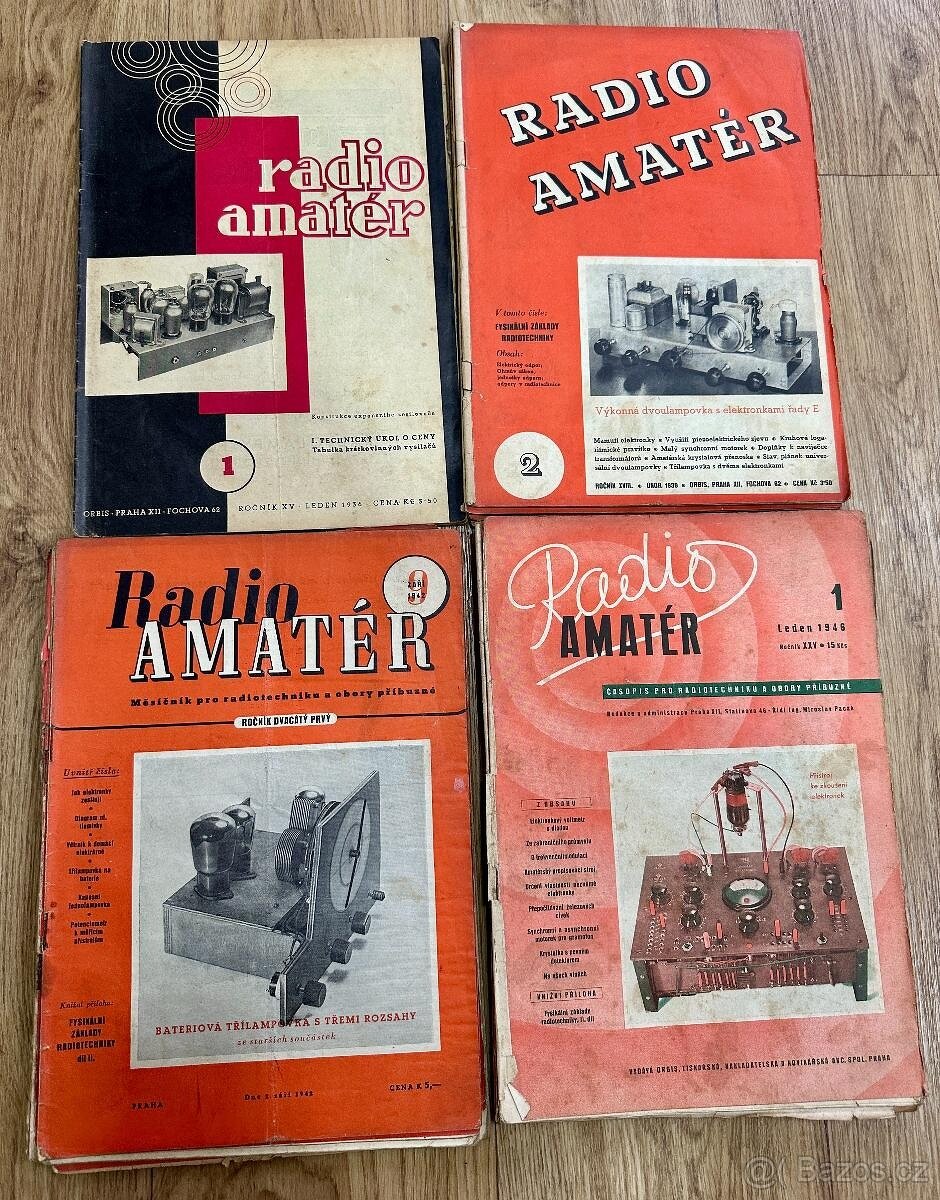 Radio amatér -časopisy z roku 1936-1946, jednotlivá čísla