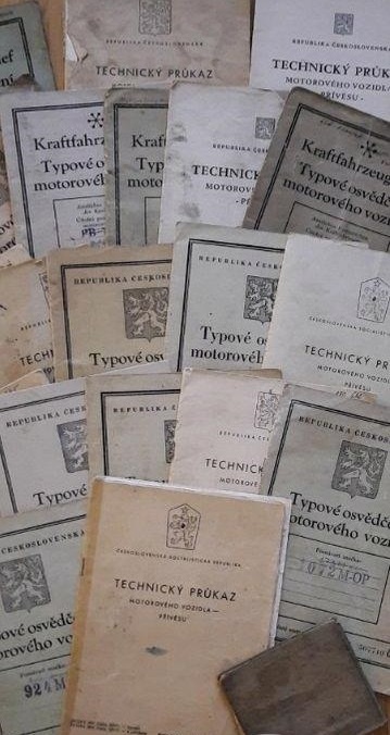 Koupím doklady ,TP a typové osvědčení