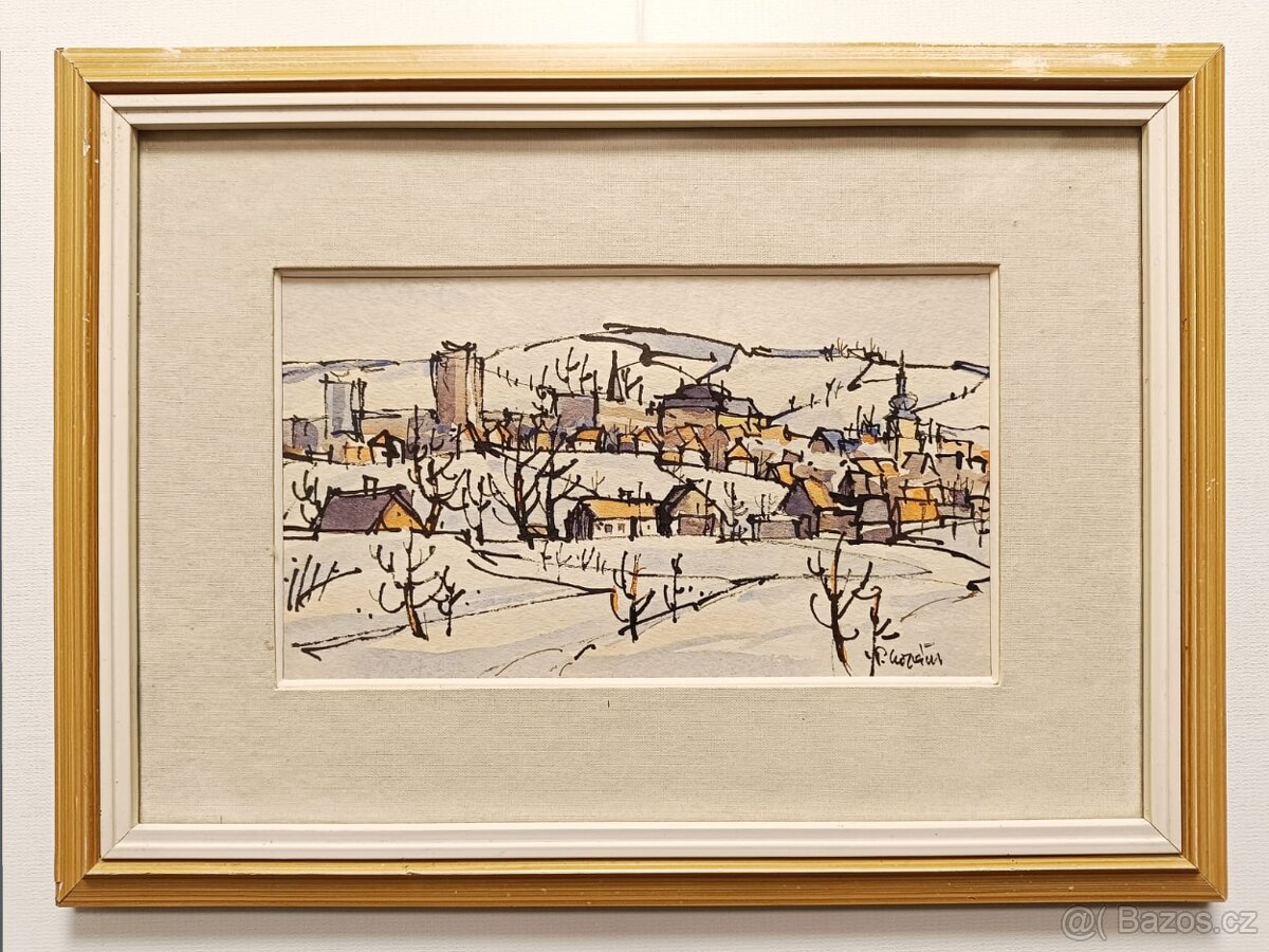 Obraz Pavel Kopáček, Zima v Novém Městě, 27x37