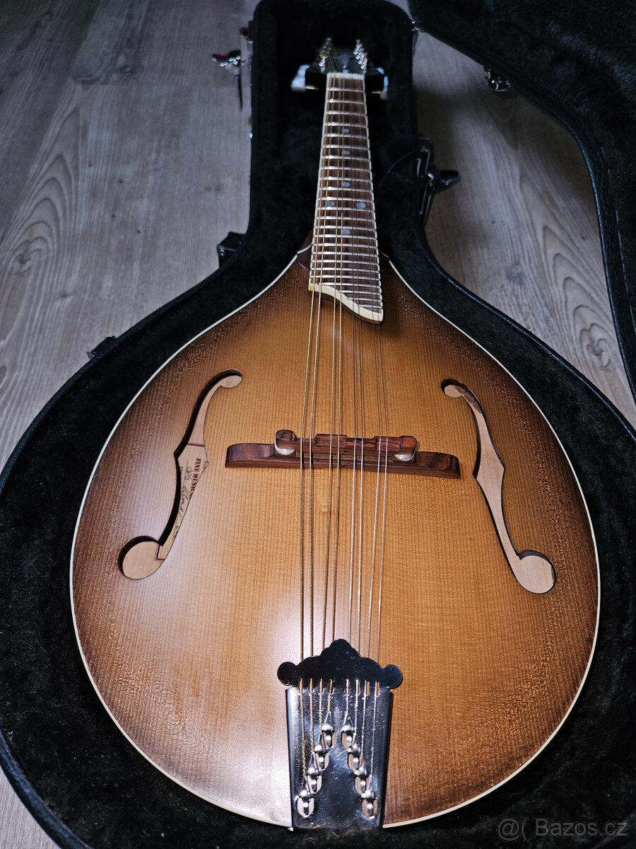 Zánovní česká celomasivní mandolína ULMA s kufrem