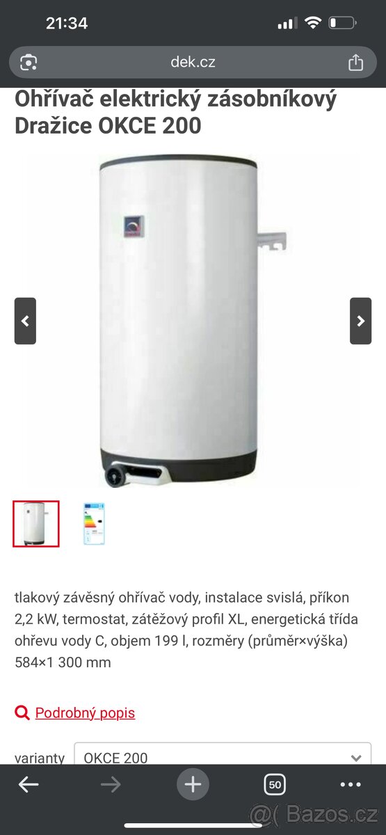 Bojler Dražice 200l