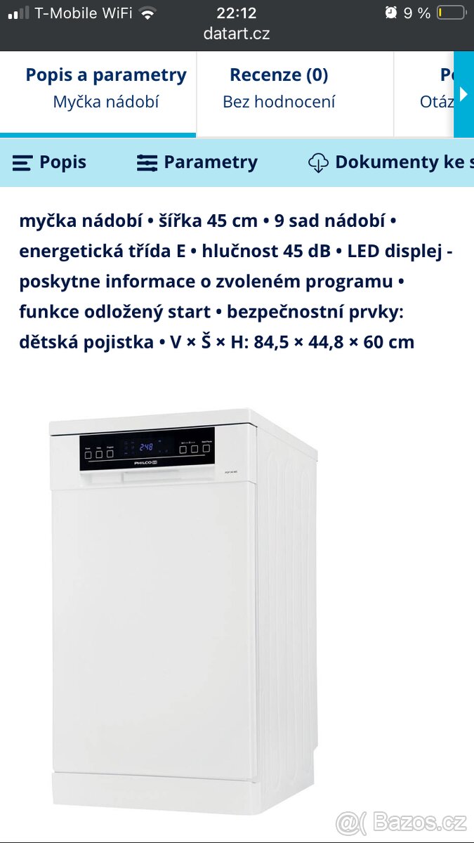 Myčka Philco PDP 94 WE