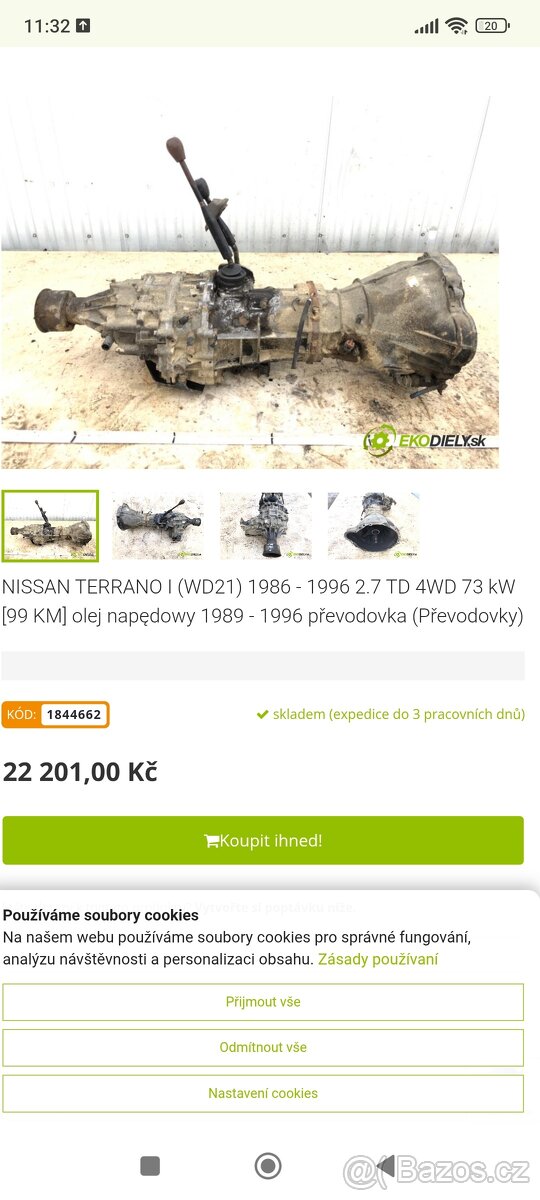 Terrano 1 převodovka