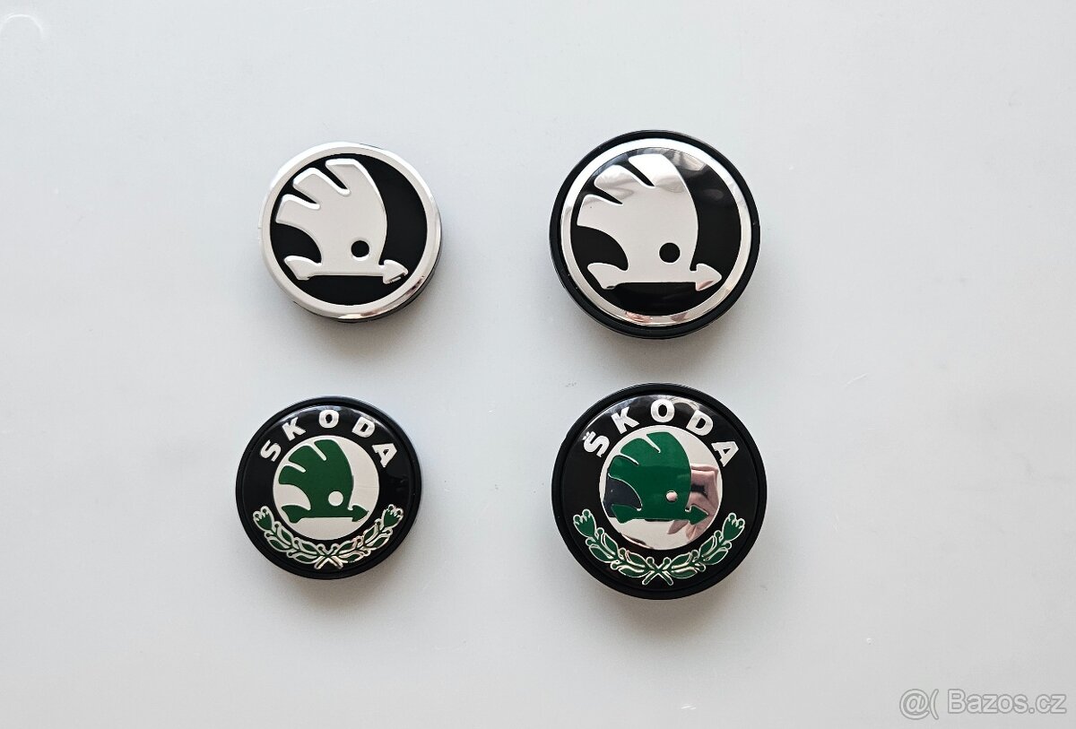 Středové krytky do kol Skoda 75mm 65mm 56mm