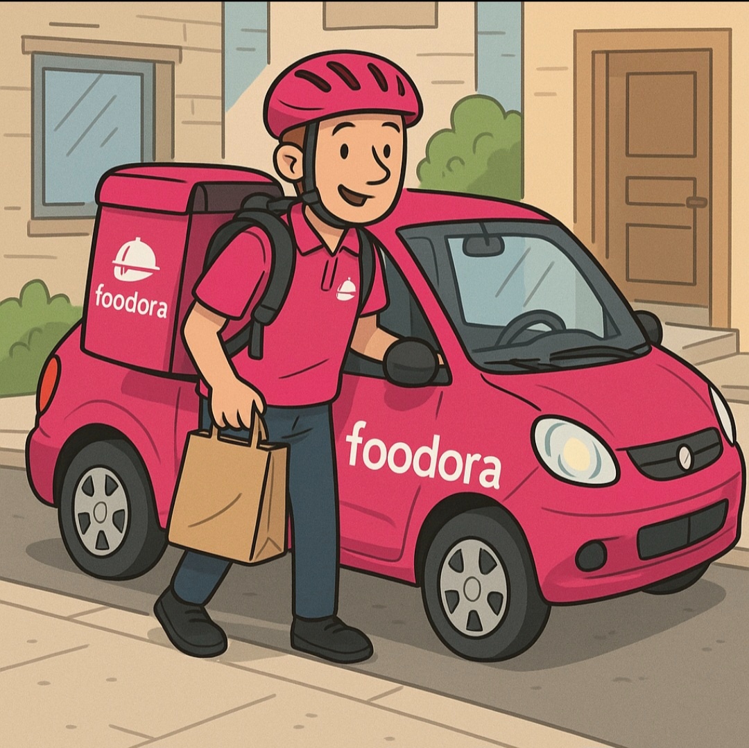 Rozvoz jídla autem, 200,- hodina Foodora