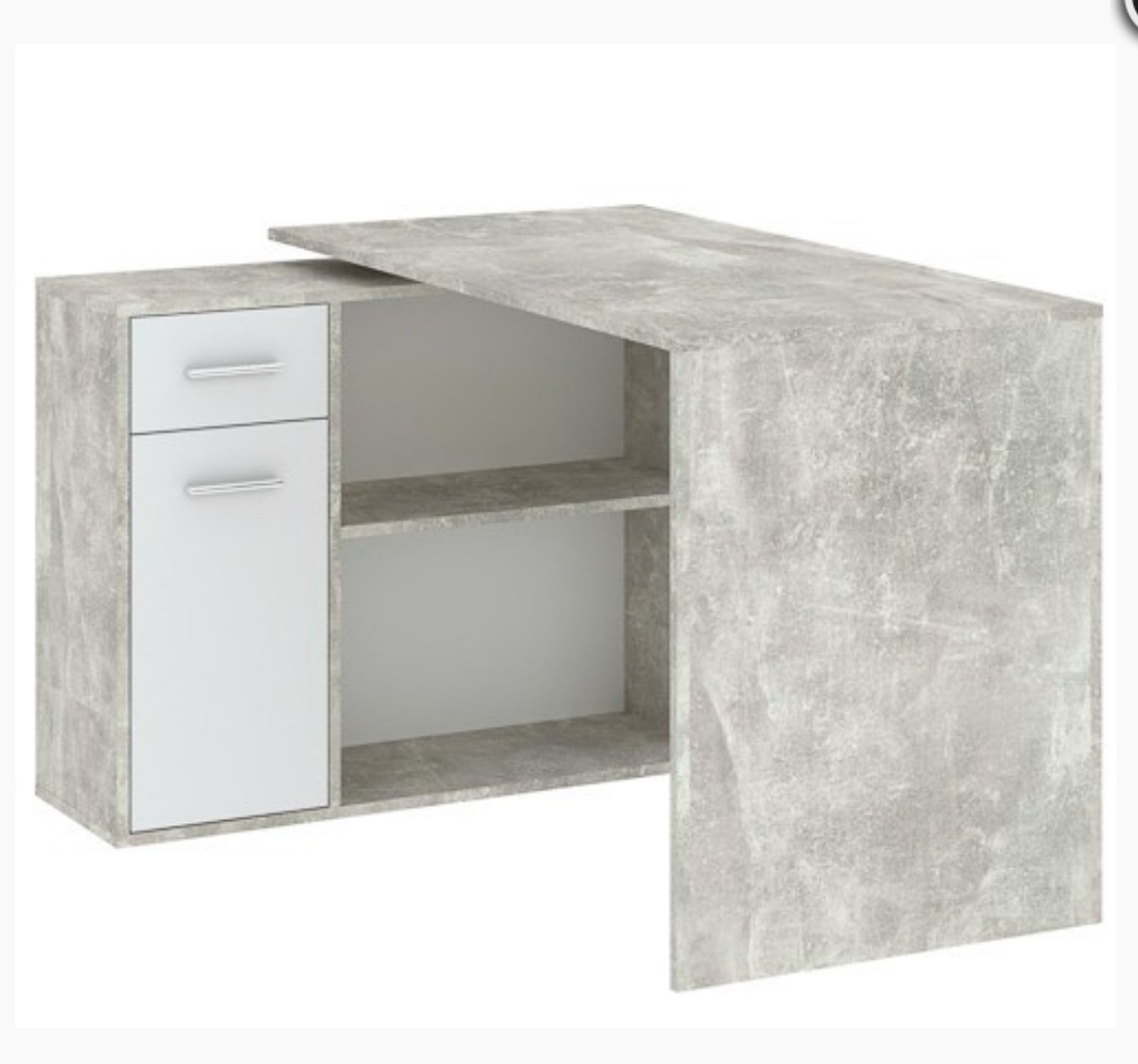 Prodám rohový psací stůl – dekor beton / bílá