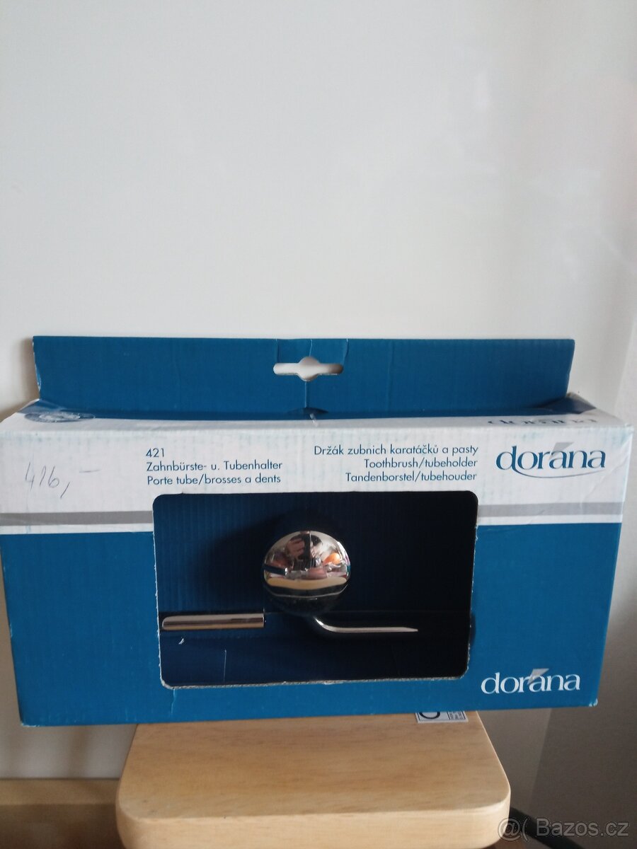 Nový chromovaný držák na zubní kartáčky a pasty / 2 ks/