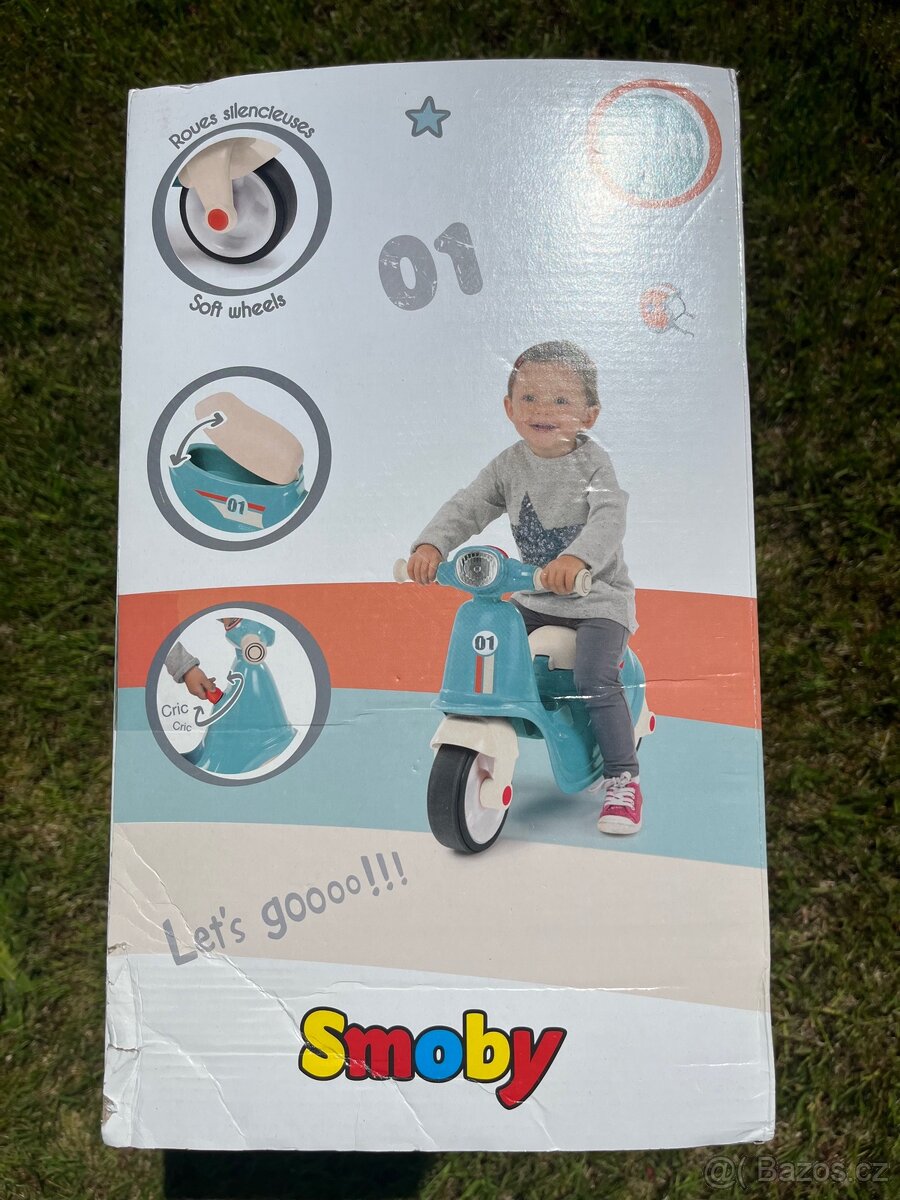 SMOBY-Dětské odrážedlo motorka SCOOTER Vespa 18m+