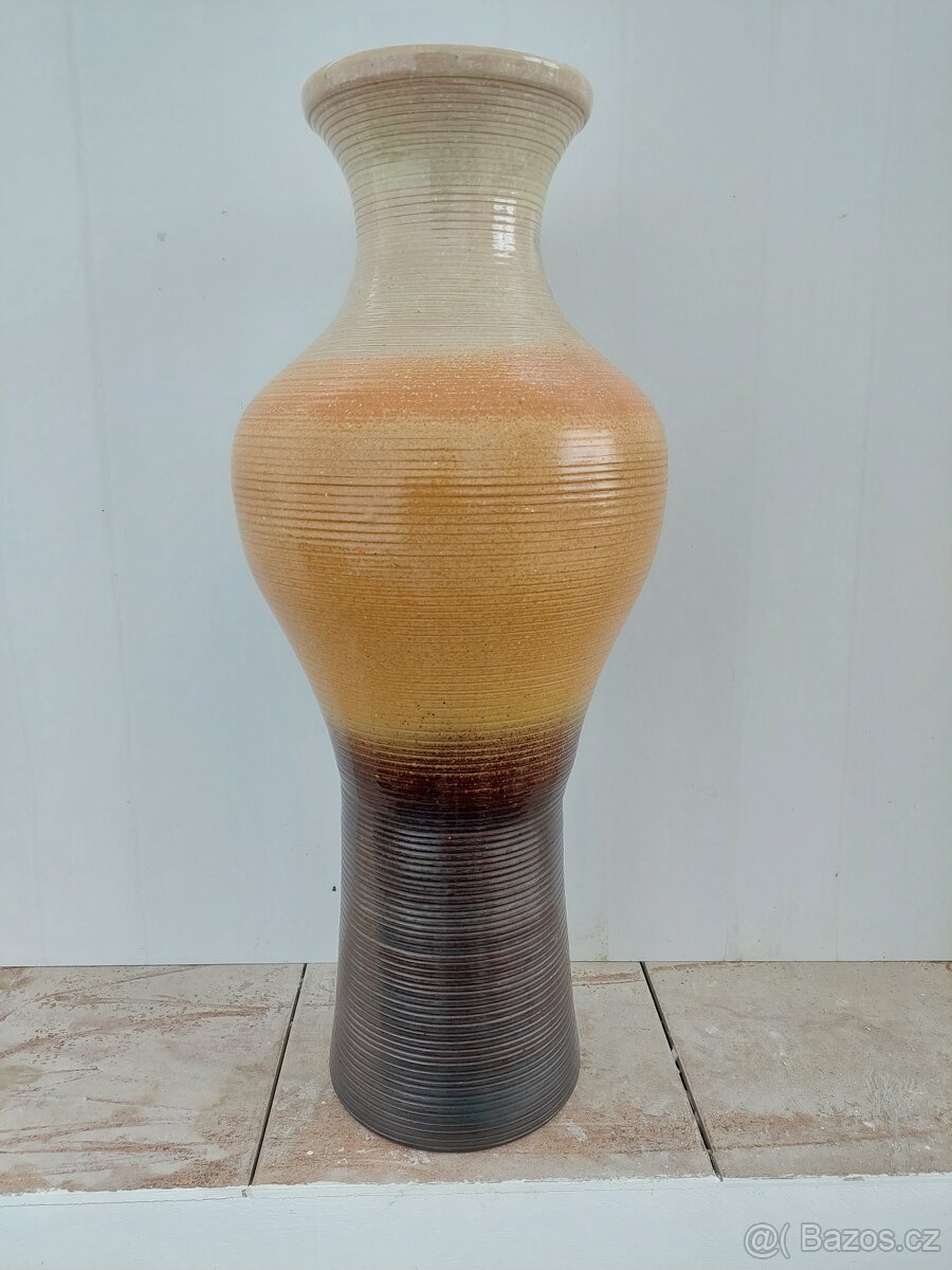 Starožitná keramická váza - retro - vysoká